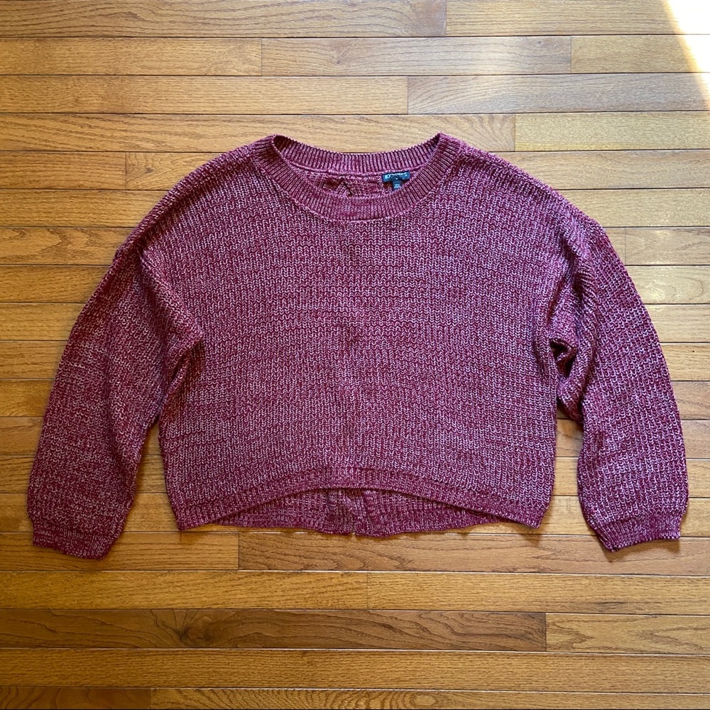Express Cable Knit Split Back Pullover Sweater - image 3